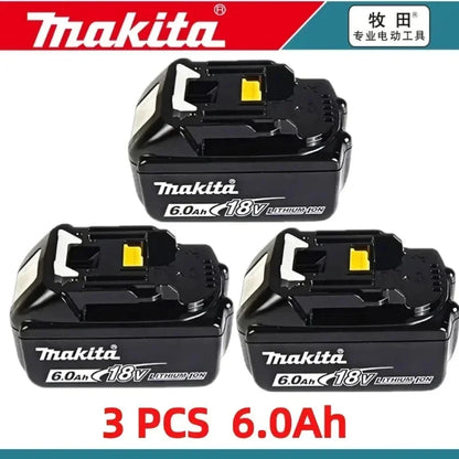 100% Original Makita 18V 5Ah 6Ah 9Ah Lithium Battery & Charger, Replacement Battery for DDF487 Cordless Impact Drill