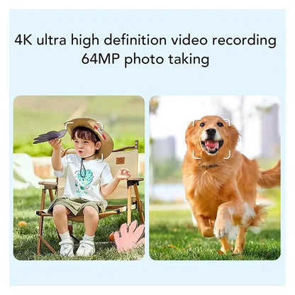 4K HD Portable Pocket Action Camera, 330° Tracking Autofocus Handheld Cam, Outdoor Travel Hiking Cycling Vlog Video Recorder