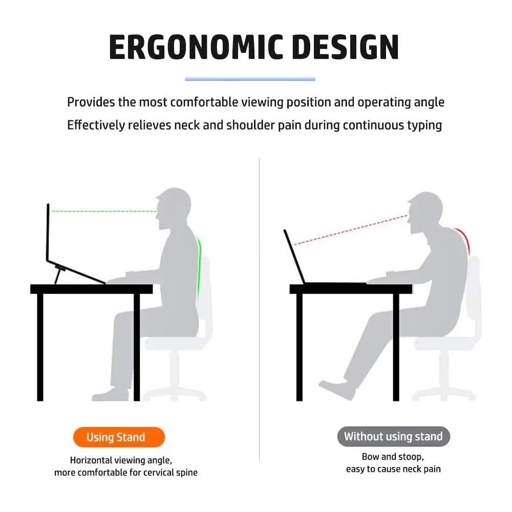 2Pcs Mini Foldable Laptop Holder Portable Computer Keyboard Riser with 2 Adjustable Angle Self-Adhesive Invisible Notebook Stand