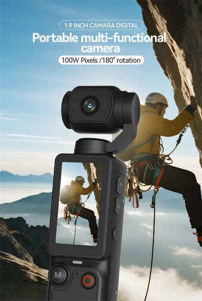 1080P 100W Sports Camera Equipped With A 1.9-inch CMOS Sensor USB Charging 180° Rotation 1000mAh Portable Multifunctional Camera