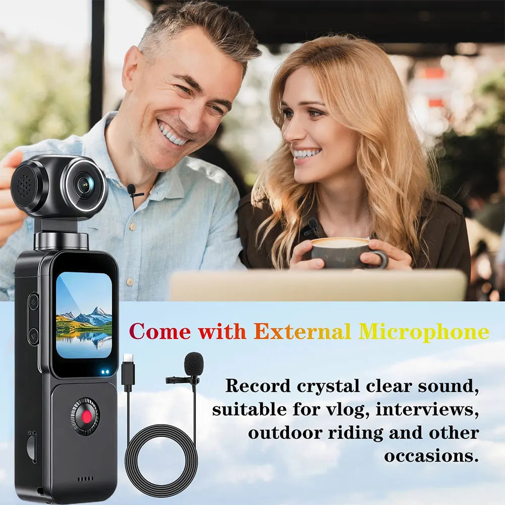 ANSVICAM 5K Action Camera Anti-shake Pocket Vlogging Cam  270° Auto Rotative 4K 60FPS Sports DV Portable Digital Video Recorder
