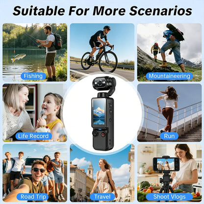 Mini 4K Sports Action Camera Waterproof Anti Shake Wide Angle Lens Handheld Camcorder For Outdoor Diving Cycling Skiing Travel P