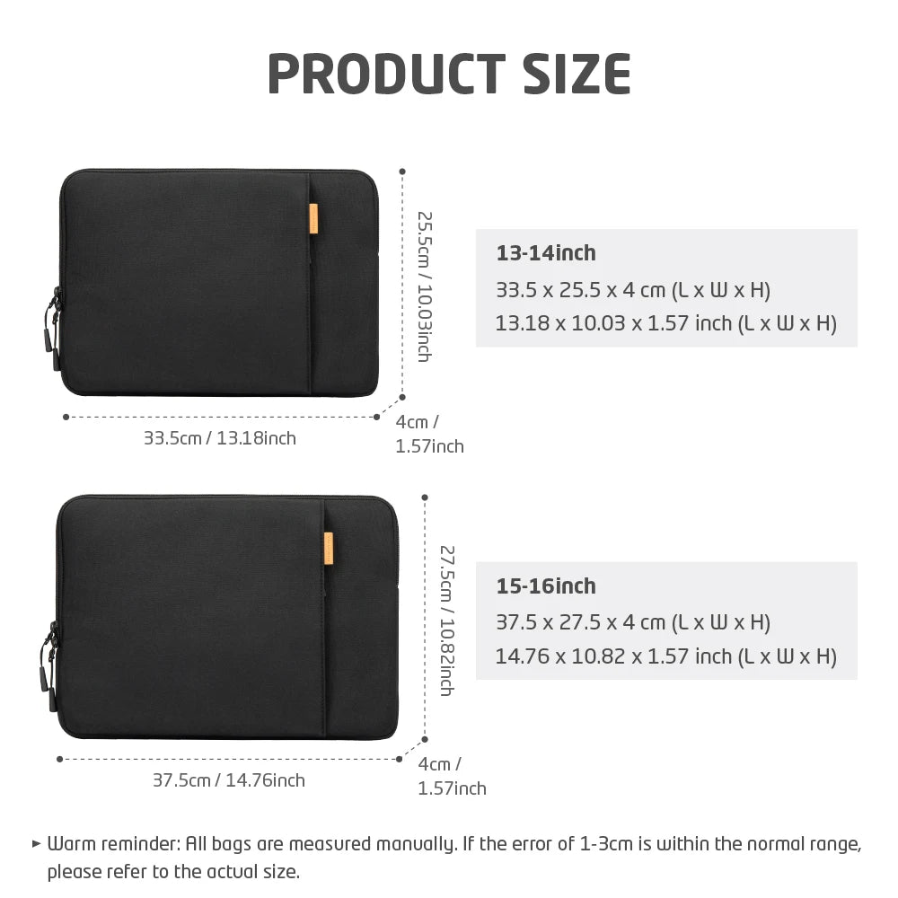 360° Protective Laptop Sleeve Bag for 13 14 15 16 inch MacBook Pro M4/M3/M2/M1 & Surface Laptop 7 13.8", Water-Resistant Case