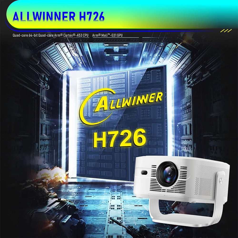 Velec 1100ANSI HY450 Max Auto Focus Beam Projector 8K 1080P Android 14 Voice Control BT5.4 Auto Offset Home Theater For Outdoor