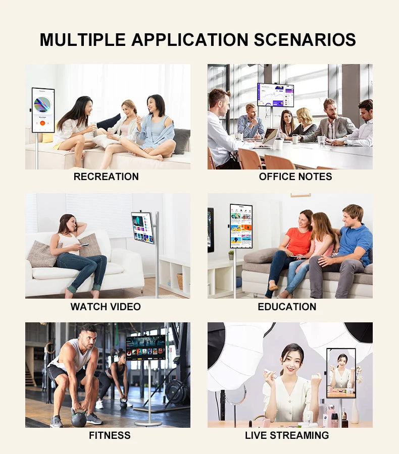 Custom Portable TV with Battery Rotating Portable Monitor Android 15 M3U Television Indoor Smart TV for Home Office Business