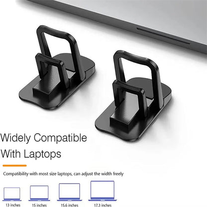 2Pcs Mini Foldable Laptop Holder Portable Computer Keyboard Riser with 2 Adjustable Angle Self-Adhesive Invisible Notebook Stand