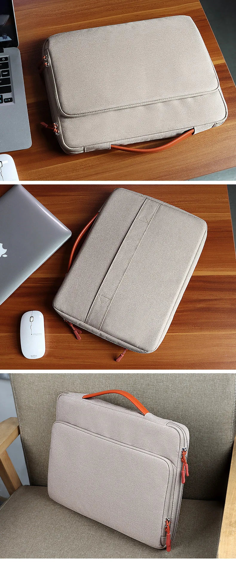 Laptop Bag for MacBook M4 Air 15 Case M3 M2 M1 Pro 13 14 15.4 Shockproof and Waterproof Fabric Handbag for MacBook 13.3 Inch