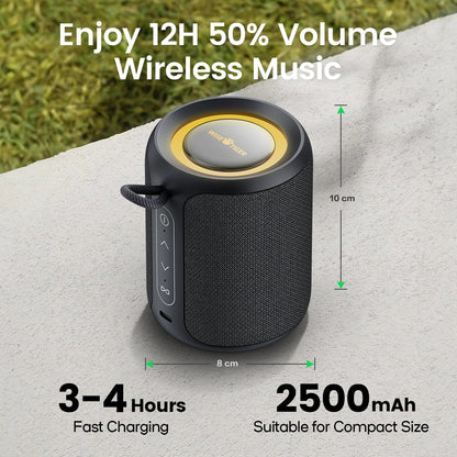 NNEOBA Outdoor Bluetooth Speaker Waterproof with Bass Boost (Black)