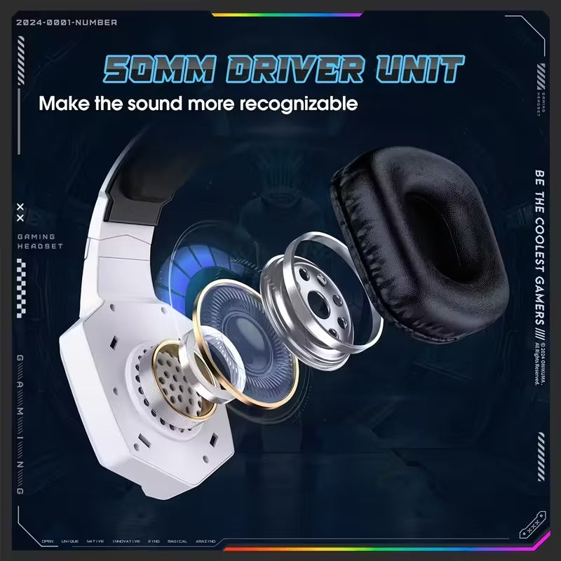 NNETM Surround Sound Wireless Gaming Headset Tri-Mode