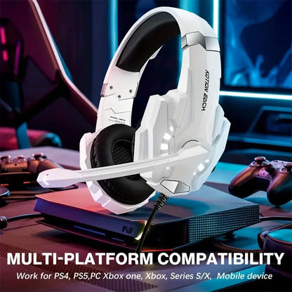 NNETM Gaming Headset with Mic LED for PS4 PS5 Xbox
